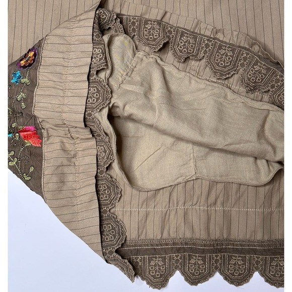 Johnny Was embroidered maxi skirt brown cotton boho USA XS - Picture 6 of 7